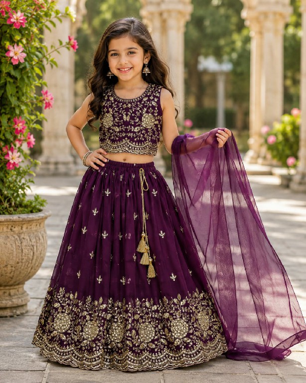 TEXTILEDEAL PRESENT READYMADE GEORGETTE WITH WORK FESTIVE WEAR LEHENGA CHOLI FOR KIDS ONLINE