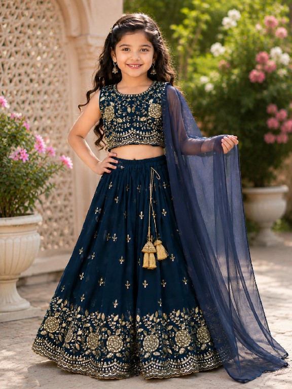 TEXTILEDEAL PRESENT READYMADE GEORGETTE WITH WORK FESTIVE WEAR LEHENGA CHOLI FOR KIDS ONLINE