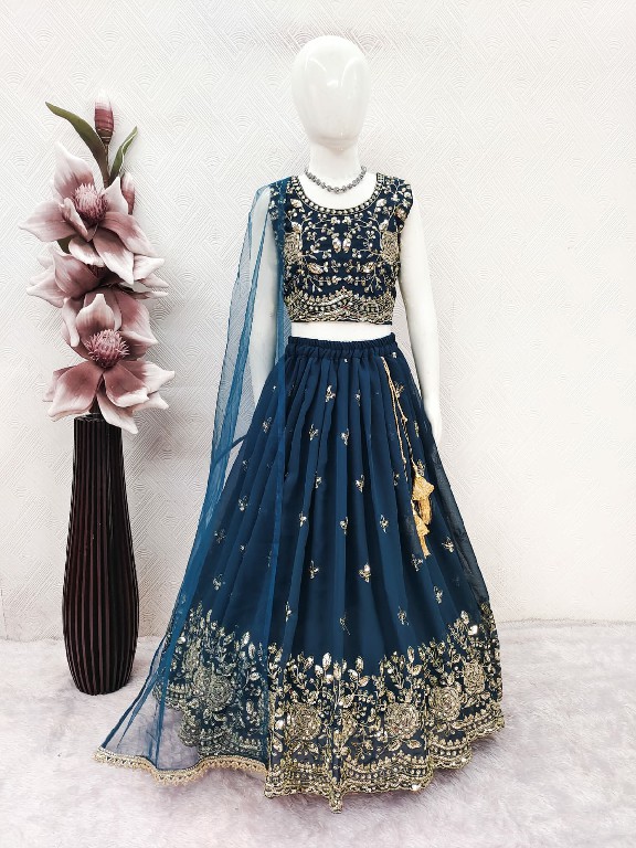 TEXTILEDEAL PRESENT READYMADE GEORGETTE WITH WORK FESTIVE WEAR LEHENGA CHOLI FOR KIDS ONLINE