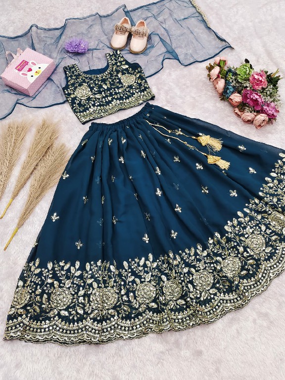 TEXTILEDEAL PRESENT READYMADE GEORGETTE WITH WORK FESTIVE WEAR LEHENGA CHOLI FOR KIDS ONLINE