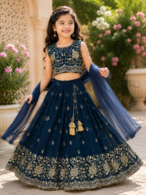 TEXTILEDEAL PRESENT READYMADE GEORGETTE WITH WORK FESTIVE WEAR LEHENGA CHOLI FOR KIDS ONLINE