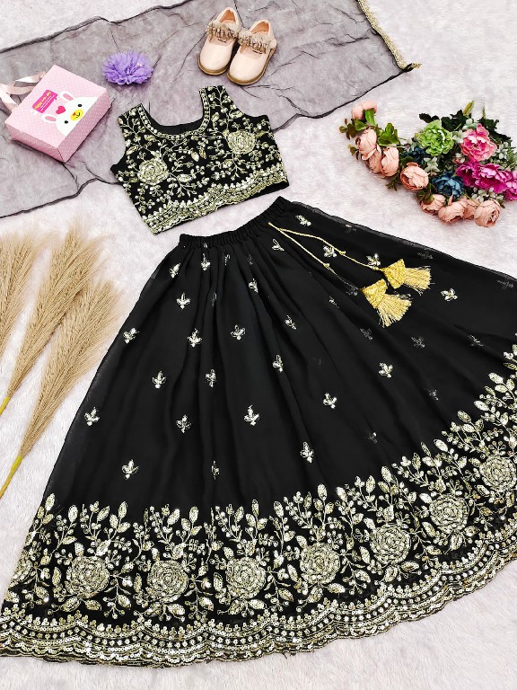 TEXTILEDEAL PRESENT READYMADE GEORGETTE WITH WORK FESTIVE WEAR LEHENGA CHOLI FOR KIDS ONLINE