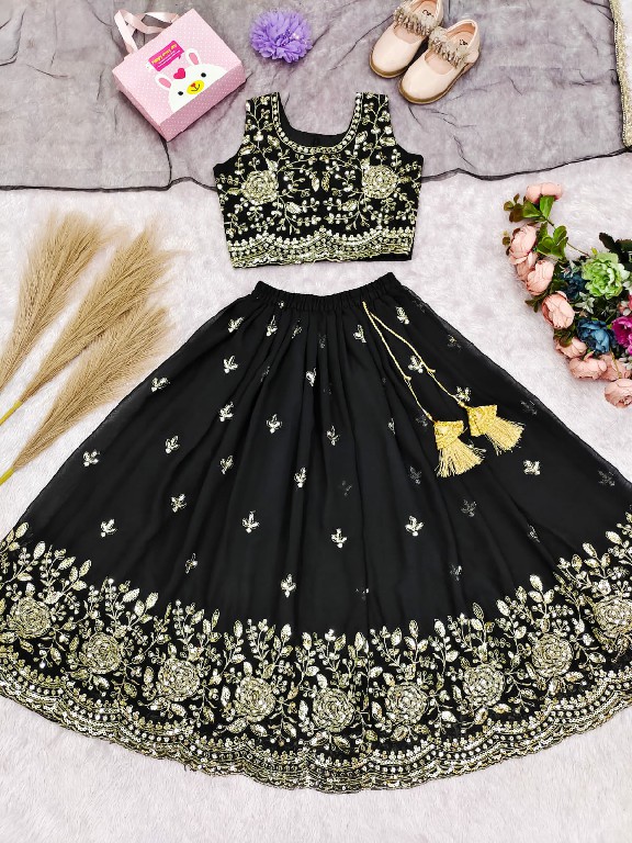 TEXTILEDEAL PRESENT READYMADE GEORGETTE WITH WORK FESTIVE WEAR LEHENGA CHOLI FOR KIDS ONLINE