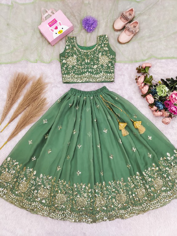 TEXTILEDEAL PRESENT READYMADE GEORGETTE WITH WORK FESTIVE WEAR LEHENGA CHOLI FOR KIDS ONLINE
