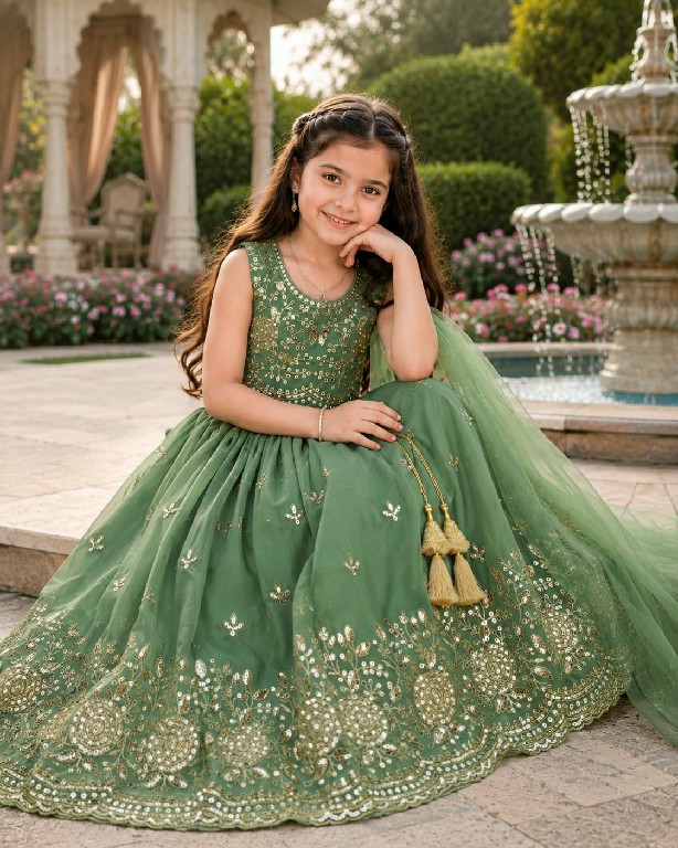 TEXTILEDEAL PRESENT READYMADE GEORGETTE WITH WORK FESTIVE WEAR LEHENGA CHOLI FOR KIDS ONLINE