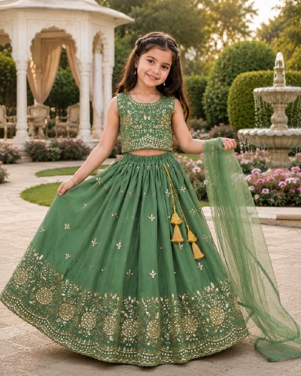 TEXTILEDEAL PRESENT READYMADE GEORGETTE WITH WORK FESTIVE WEAR LEHENGA CHOLI FOR KIDS ONLINE