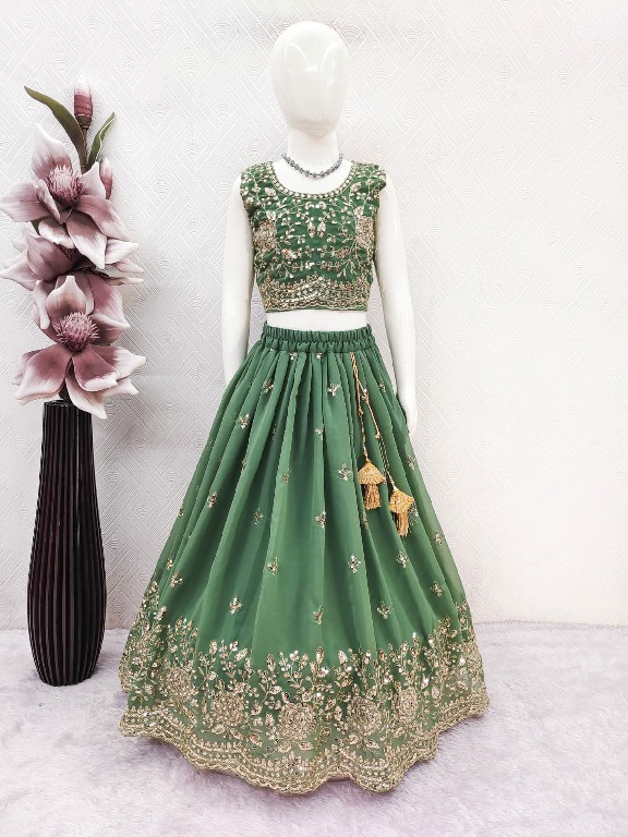 TEXTILEDEAL PRESENT READYMADE GEORGETTE WITH WORK FESTIVE WEAR LEHENGA CHOLI FOR KIDS ONLINE