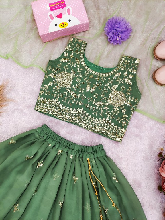 TEXTILEDEAL PRESENT READYMADE GEORGETTE WITH WORK FESTIVE WEAR LEHENGA CHOLI FOR KIDS ONLINE