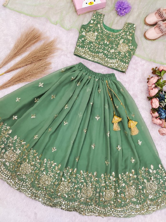 TEXTILEDEAL PRESENT READYMADE GEORGETTE WITH WORK FESTIVE WEAR LEHENGA CHOLI FOR KIDS ONLINE