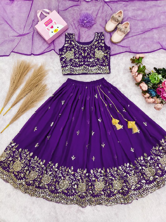 TEXTILEDEAL PRESENT READYMADE GEORGETTE WITH WORK FESTIVE WEAR LEHENGA CHOLI FOR KIDS ONLINE