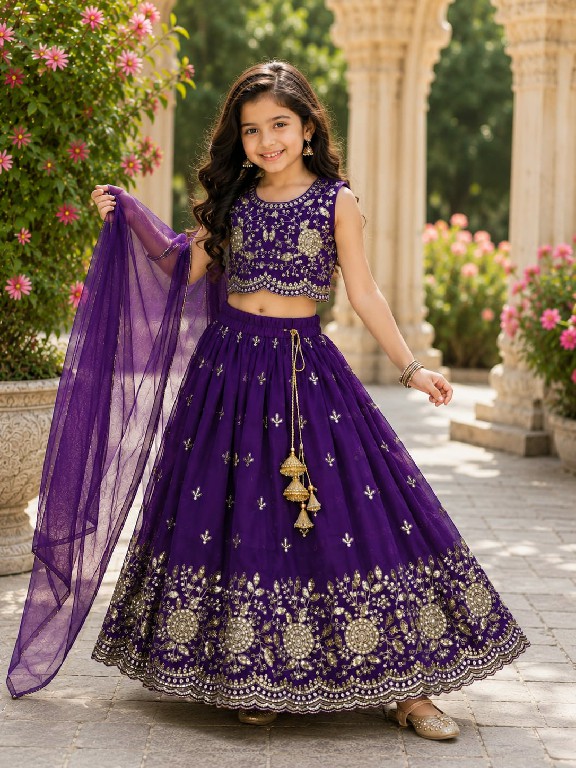 TEXTILEDEAL PRESENT READYMADE GEORGETTE WITH WORK FESTIVE WEAR LEHENGA CHOLI FOR KIDS ONLINE