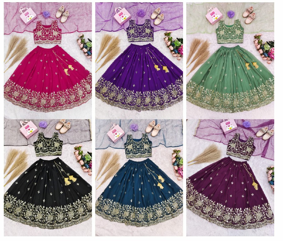 TEXTILEDEAL PRESENT READYMADE GEORGETTE WITH WORK FESTIVE WEAR LEHENGA CHOLI FOR KIDS ONLINE