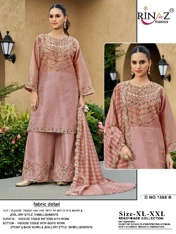 RINAZ FASHION D.NO 1888 WHOLESALE READYMADE VISCOSE TISSUE EXCLUSIVELY TRENDING PAKISTANI 3 PCS SUITS SUPPLIER
