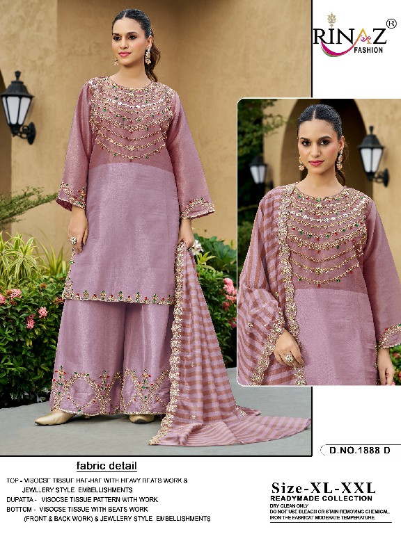 RINAZ FASHION D.NO 1888 WHOLESALE READYMADE VISCOSE TISSUE EXCLUSIVELY TRENDING PAKISTANI 3 PCS SUITS SUPPLIER