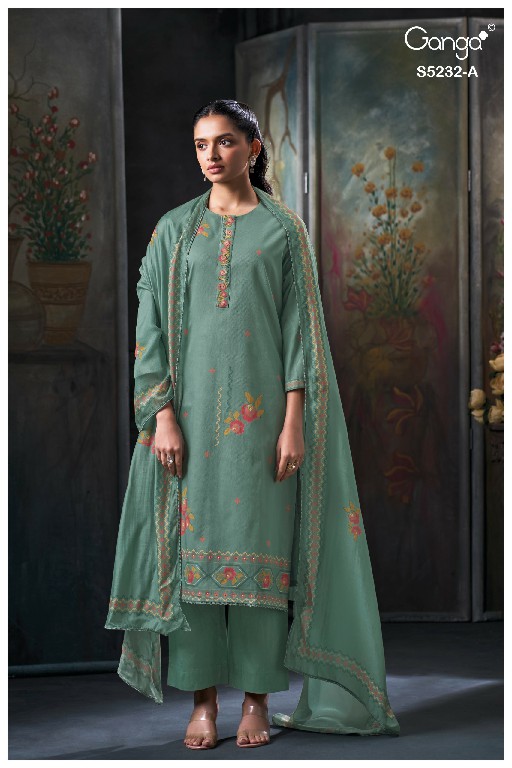 GANGA KEYARA S5232 WHOLESALE PREMIUM CORDUROY FANCY DESIGN UNSTITCH SALWAR SUITS FOR EXPORT