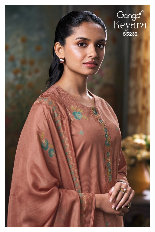 GANGA KEYARA S5232 WHOLESALE PREMIUM CORDUROY FANCY DESIGN UNSTITCH SALWAR SUITS FOR EXPORT