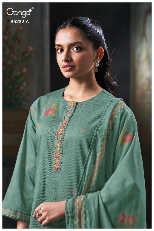 GANGA KEYARA S5232 WHOLESALE PREMIUM CORDUROY FANCY DESIGN UNSTITCH SALWAR SUITS FOR EXPORT
