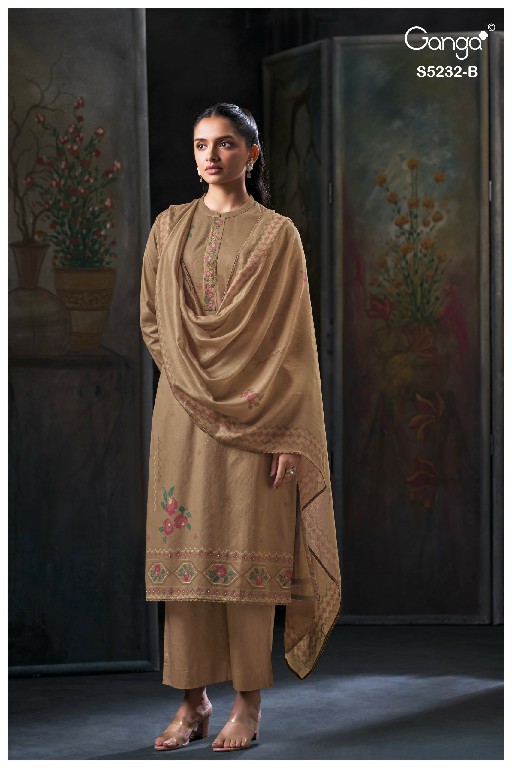 GANGA KEYARA S5232 WHOLESALE PREMIUM CORDUROY FANCY DESIGN UNSTITCH SALWAR SUITS FOR EXPORT
