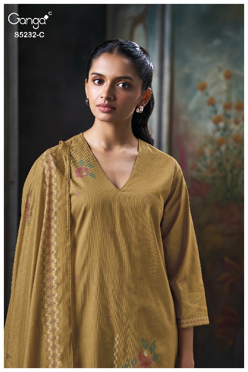 GANGA KEYARA S5232 WHOLESALE PREMIUM CORDUROY FANCY DESIGN UNSTITCH SALWAR SUITS FOR EXPORT