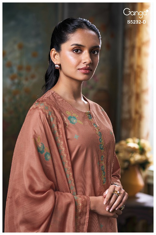 GANGA KEYARA S5232 WHOLESALE PREMIUM CORDUROY FANCY DESIGN UNSTITCH SALWAR SUITS FOR EXPORT