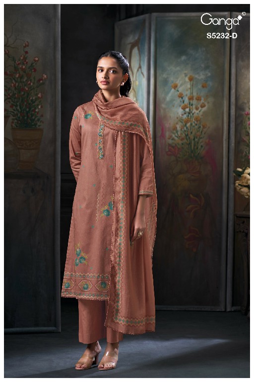 GANGA KEYARA S5232 WHOLESALE PREMIUM CORDUROY FANCY DESIGN UNSTITCH SALWAR SUITS FOR EXPORT
