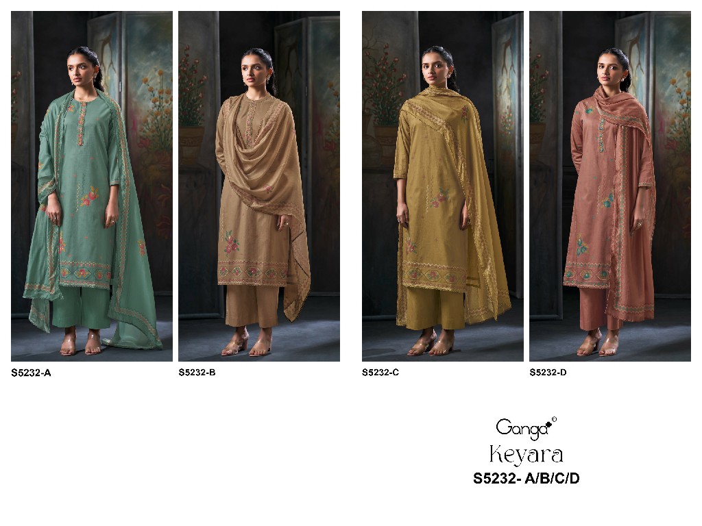 GANGA KEYARA S5232 WHOLESALE PREMIUM CORDUROY FANCY DESIGN UNSTITCH SALWAR SUITS FOR EXPORT