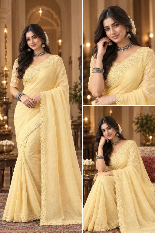 SD D.NO 2A0134 WHOLESALE GOLD CRUNCHY BEAUTIFUL FANCY INDIAN SAREES FOR WOMEN SUPPLIER