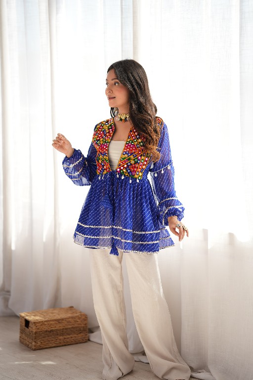 SP SERIES D.NO SP-95 WHOLESALE READYMADE HEAVY FAUX GEORGETTE FESTIVE WEAR KEDIYA STYLE SHORT TOP FOR WOMEN ONLINE
