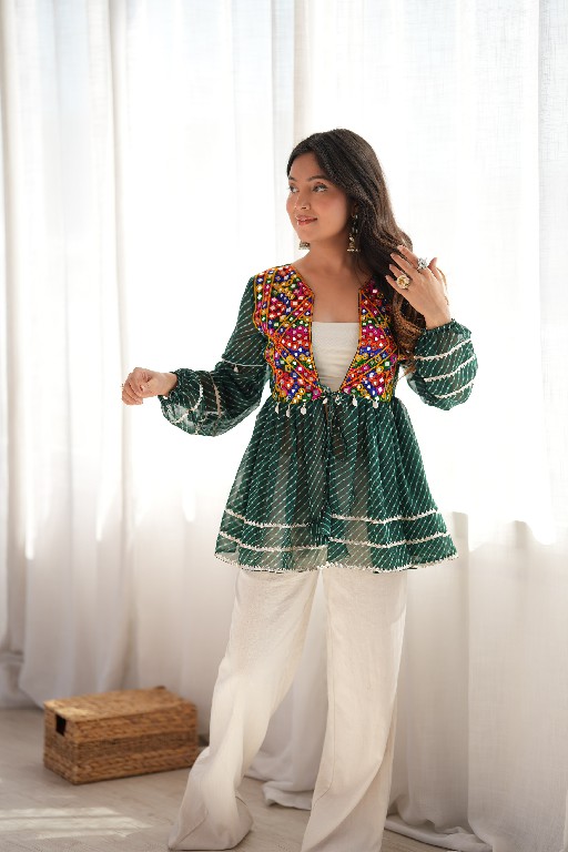 SP SERIES D.NO SP-95 WHOLESALE READYMADE HEAVY FAUX GEORGETTE FESTIVE WEAR KEDIYA STYLE SHORT TOP FOR WOMEN ONLINE