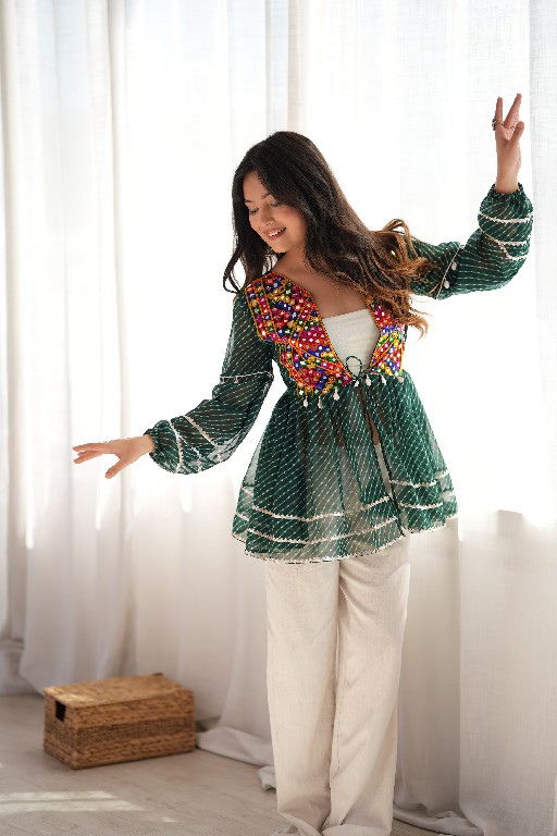 SP SERIES D.NO SP-95 WHOLESALE READYMADE HEAVY FAUX GEORGETTE FESTIVE WEAR KEDIYA STYLE SHORT TOP FOR WOMEN ONLINE