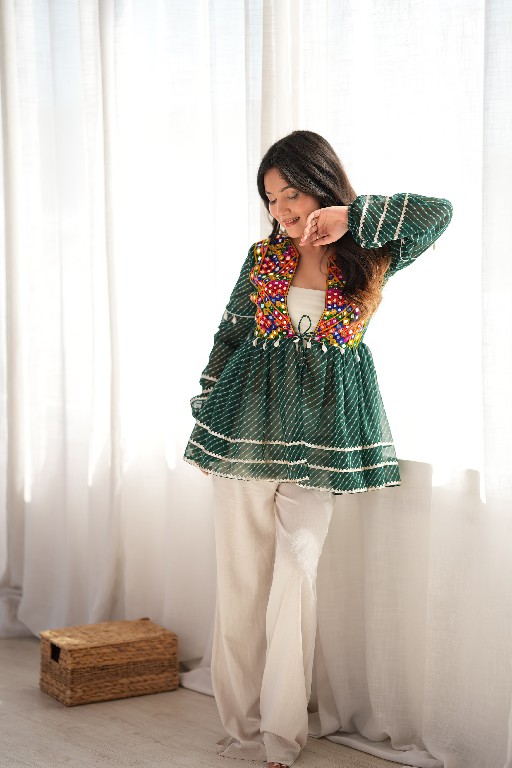 SP SERIES D.NO SP-95 WHOLESALE READYMADE HEAVY FAUX GEORGETTE FESTIVE WEAR KEDIYA STYLE SHORT TOP FOR WOMEN ONLINE