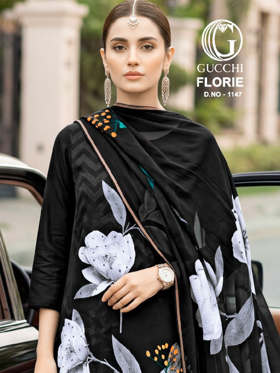 GUCCHI FLORIE D.NO 1147 WHOLESALE VISCOSE PASHMINA WINTER WEAR AMAZING UNSTITCH SALWAR SUITS EXPORTER