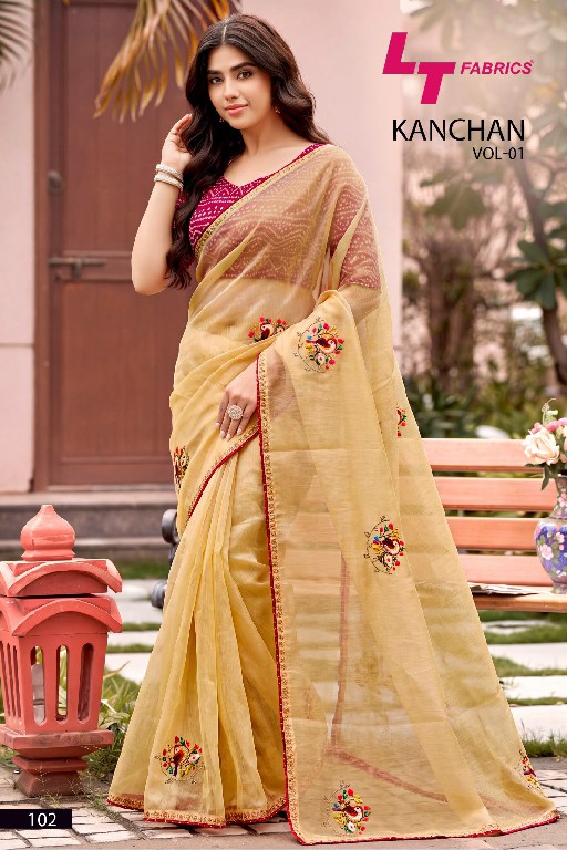 KASHVI CREATION KANCHAN VOL 1 WHOLESALE LINEN COTTON WITH WORK BEAUTIFUL INDIAN SAREES FOR WOMEN SUPPLIER