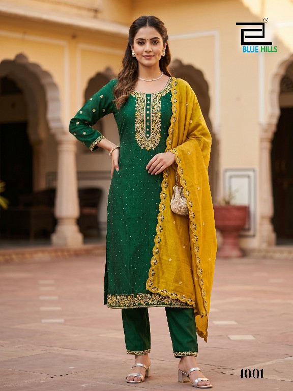 BLUE HILLS ADHIRA WHOLESALE READYMADE VECHITRA WITH WORK BIG SIZE TRENDING 3 PCS COMBO SET SUITS SUPPLIER