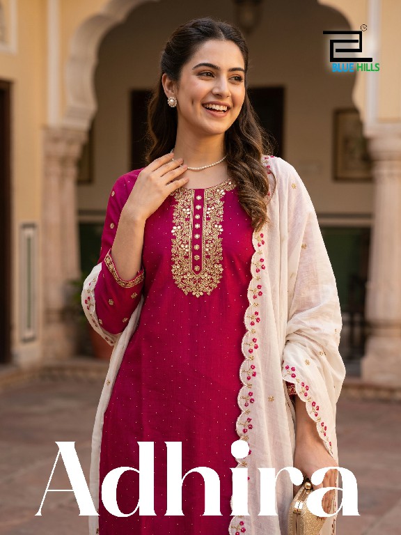 BLUE HILLS ADHIRA WHOLESALE READYMADE VECHITRA WITH WORK BIG SIZE TRENDING 3 PCS COMBO SET SUITS SUPPLIER