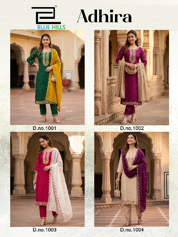 BLUE HILLS ADHIRA WHOLESALE READYMADE VECHITRA WITH WORK BIG SIZE TRENDING 3 PCS COMBO SET SUITS SUPPLIER