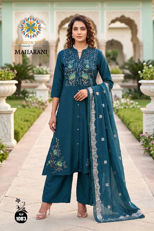 PASSION TREE MAHARANI VOL 1 WHOLESALE READYMADE ROMAN SILK BIG SIZE A LINE CUT 3 PCS SUITS EXPORTER