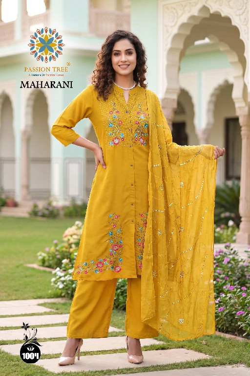 PASSION TREE MAHARANI VOL 1 WHOLESALE READYMADE ROMAN SILK BIG SIZE A LINE CUT 3 PCS SUITS EXPORTER