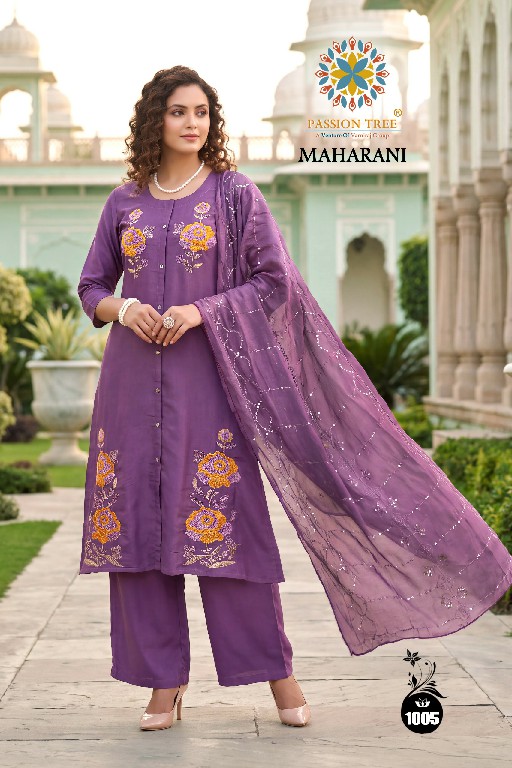 PASSION TREE MAHARANI VOL 1 WHOLESALE READYMADE ROMAN SILK BIG SIZE A LINE CUT 3 PCS SUITS EXPORTER