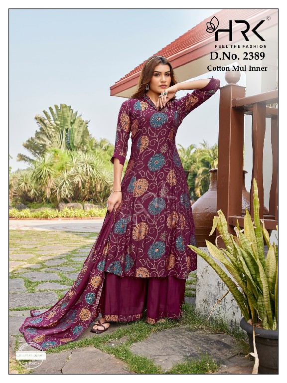 HRK D.NO 2389 WHOLESALE READYMADE SOFT MODAL EXCLUSIVE ANARKALI STYLE 3 PCS COMBO SET SUITS EXPORTER