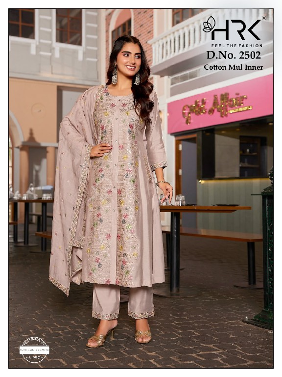 HRK D.NO 2502 WHOLESALE READYMADE MOON LIGHT CHANDERI ELEGANT LOOK 3 PCS COMBO SET SUITS EXPORTER