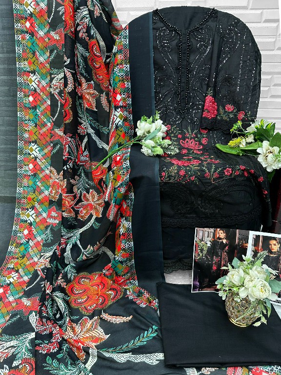 FLORENT D.NO 1079 WHOLESALE CAMBRIC COTTON WITH HEAVY WORK UNSTITCH SALWAR SUITS FOR EXPORT