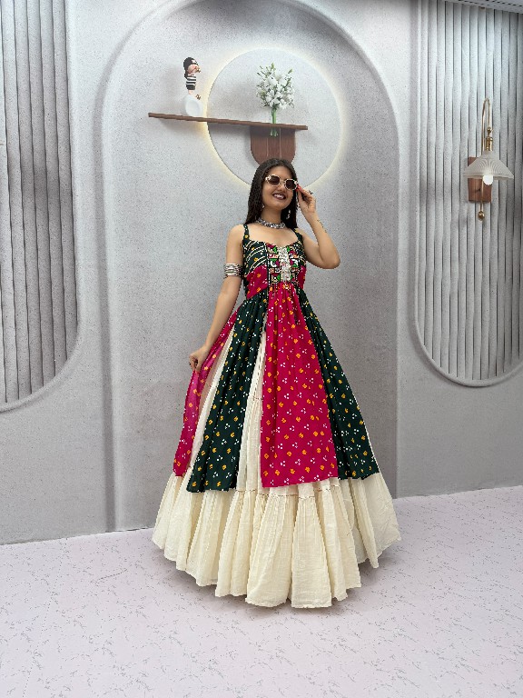 PRISHA CREATION D.NO PC-604 WHOLESALE READYMADE BANDHEJ PRINT NAVRATRI SPECIAL LEHENGA CHOLI FOR WOMEN ONLINE