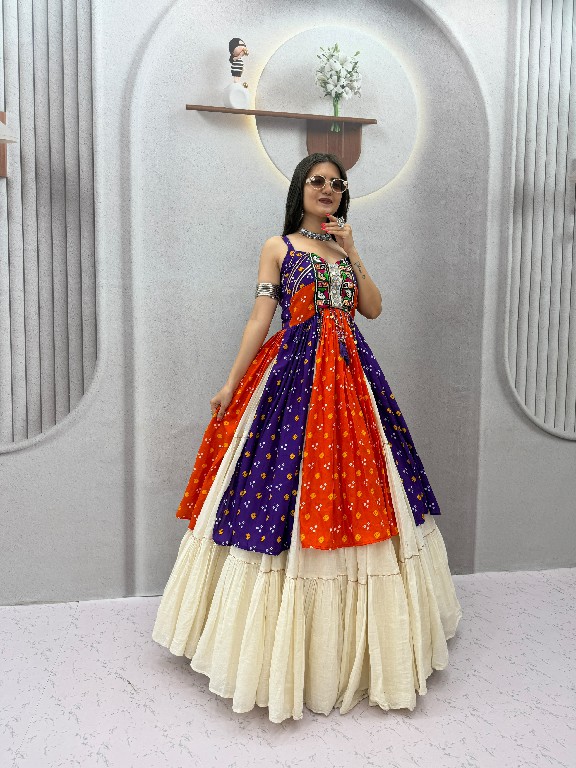PRISHA CREATION D.NO PC-604 WHOLESALE READYMADE BANDHEJ PRINT NAVRATRI SPECIAL LEHENGA CHOLI FOR WOMEN ONLINE