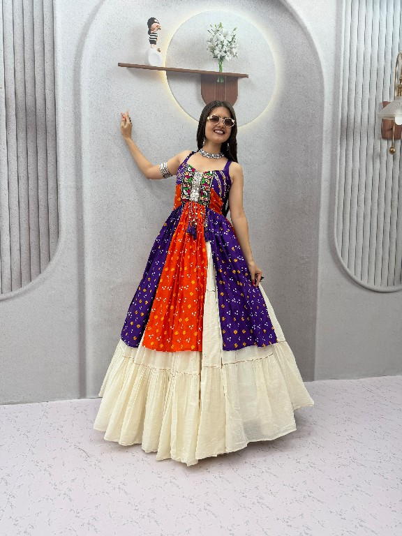 PRISHA CREATION D.NO PC-604 WHOLESALE READYMADE BANDHEJ PRINT NAVRATRI SPECIAL LEHENGA CHOLI FOR WOMEN ONLINE