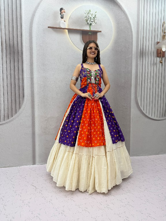 PRISHA CREATION D.NO PC-604 WHOLESALE READYMADE BANDHEJ PRINT NAVRATRI SPECIAL LEHENGA CHOLI FOR WOMEN ONLINE