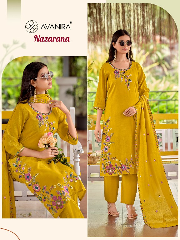 AVANIRA NAZARANA WHOLESALE READYMADE MAL CHANDERI CLASSIC FANCY 3 PCS COMBO SET SUITS EXPORTER