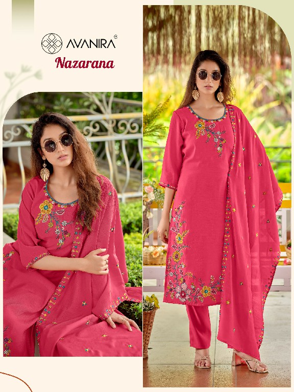 AVANIRA NAZARANA WHOLESALE READYMADE MAL CHANDERI CLASSIC FANCY 3 PCS COMBO SET SUITS EXPORTER