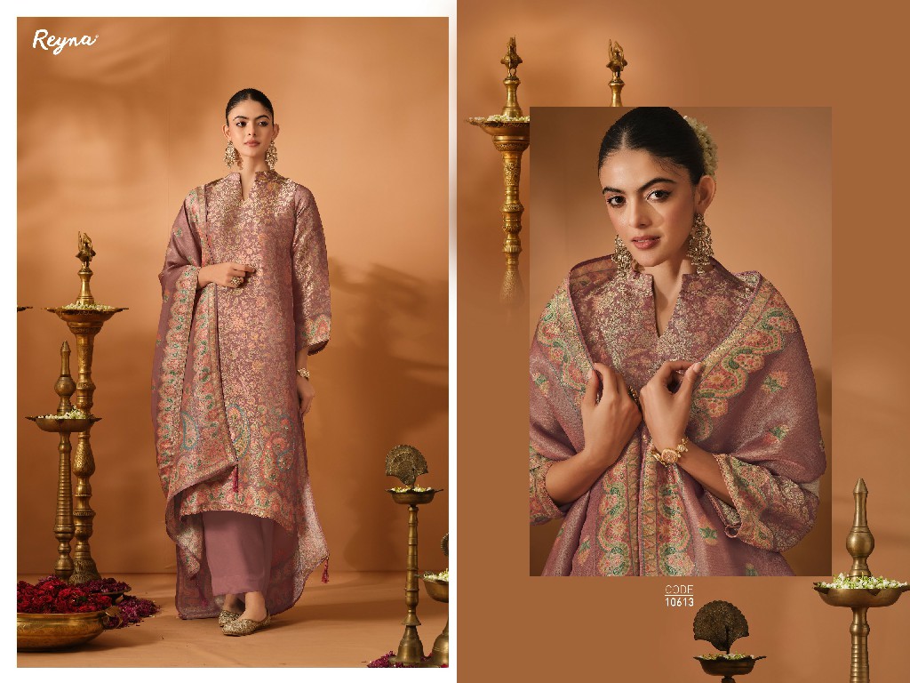 REYNA KASHI WEAVES WHOLESALE PURE KANJIVARAM SILK FESTIVE LOOK UNSTITCH SALWAR SUITS EXPORTER