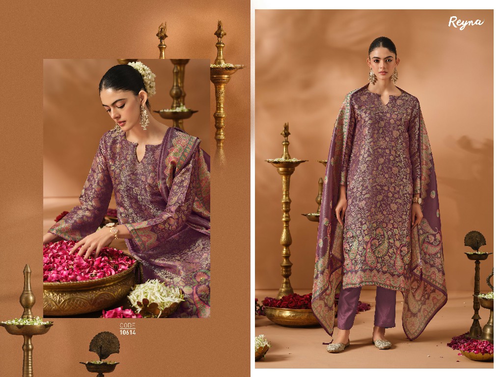 REYNA KASHI WEAVES WHOLESALE PURE KANJIVARAM SILK FESTIVE LOOK UNSTITCH SALWAR SUITS EXPORTER
